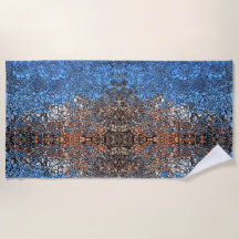 Glas-in-lood look mozaïek abstract blauw bruin