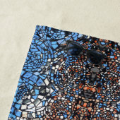 Glas in lood look mozaïek abstract blauw bruin strandlaken (In situ)