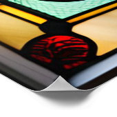 Glas in lood Look Owl Design Poster (Hoek)