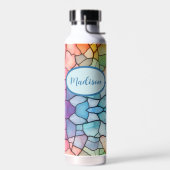 Glas in lood Look Rainbow Alcohol en Ink Waterfles (Links)