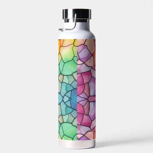 Glas in lood Look Rainbow Alcohol en Ink Waterfles (Rechts)