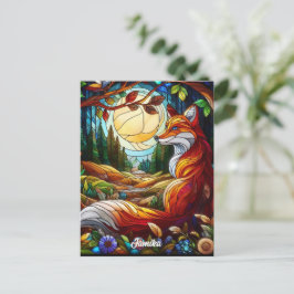 Glas in lood Look Red Fox Briefkaart