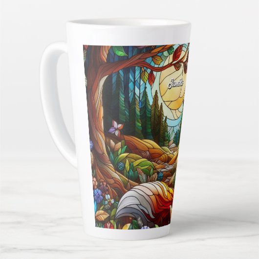 Glas in lood Look Red Fox Latte Mok (Linkerhoek)