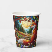 Glas in lood Look Red Fox Papieren Bekers (Achterkant)