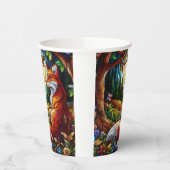 Glas in lood Look Red Fox Papieren Bekers (Links)