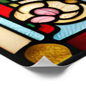 Glas in lood Look Roos Garden Design Poster (Hoek)