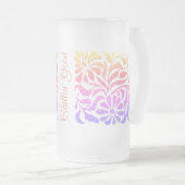 Glas in lood Look Spring Floral Art Bar Glass Matglas Bierpul (Voorkant rechts)