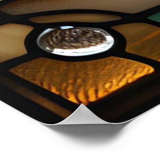 Glas in lood Look Starfish Design Poster (Hoek)