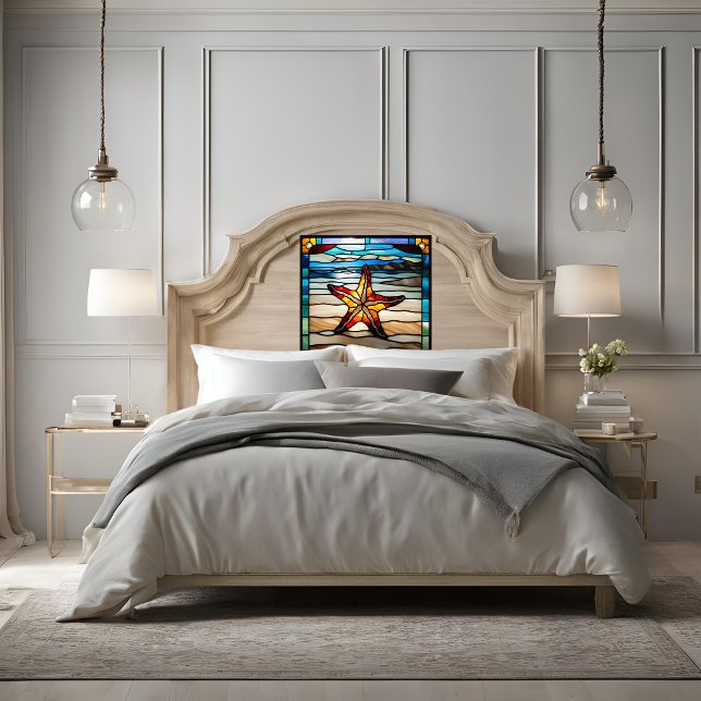 Glas in lood Look Starfish Peel and Stick Wallpap Behang (Creator heeft geüpload)