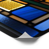 Glas in lood Look Teddy Bear Downloadbaar Ontwerp Poster (Hoek)