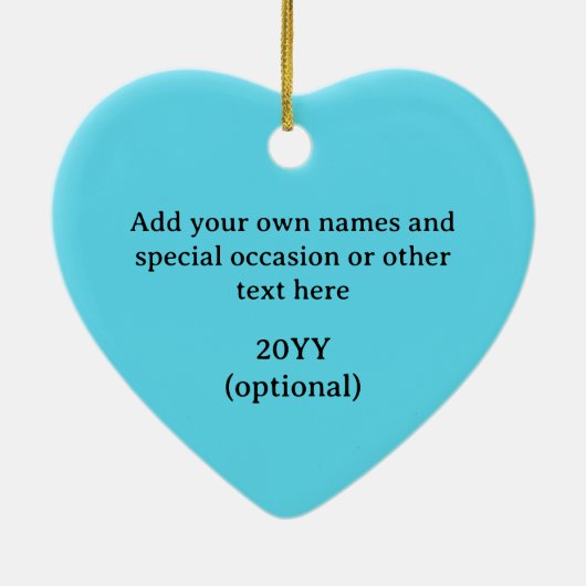 Glas in lood Look Vogels met paar Initialen Keramisch Ornament (Achterkant)