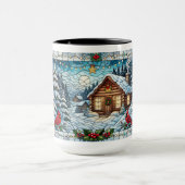 Glas in lood Look Winter Scene Kerst Mok (Midden)