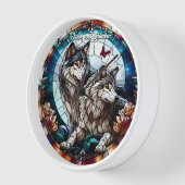 Glas in lood Look Wolf Pair (Hoek)
