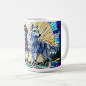 Glas in lood Look Wolf Pair Koffiemok (Voorkant rechts)