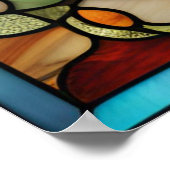 Glas in lood Look Zee Turtle Design Poster (Hoek)