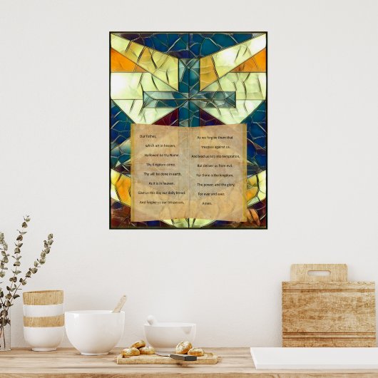 Glas in lood Lord's Prayer Poster (Keuken)