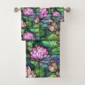 Glas in lood Lotus Badkamer Handdoek Set (Insitu)