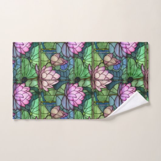 Glas in lood Lotus Badkamer Handdoek Set (Handdoek)