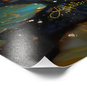 Glas in lood Lotus Bloesems in het maanlicht Foto Afdruk (Hoek)