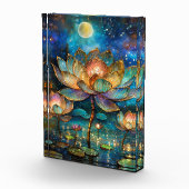 Glas in lood Lotus Bloesems in het maanlicht Fotoblokken (Rechts)