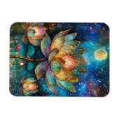 Glas in lood Lotus Bloesems in het maanlicht Magneet (Horizontaal)