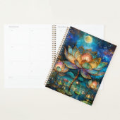 Glas in lood Lotus Bloesems in het maanlicht Planner (Display)