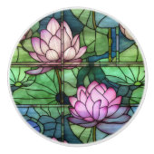 Glas in lood Lotus Keramische Pull Keramische Knop (Voorkant)