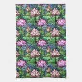 Glas in lood Lotus keukenhanddoek (Verticaal)