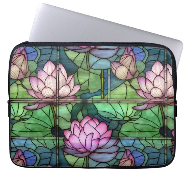 Glas in lood Lotus-laptophoes Laptop Sleeve (Voorkant)