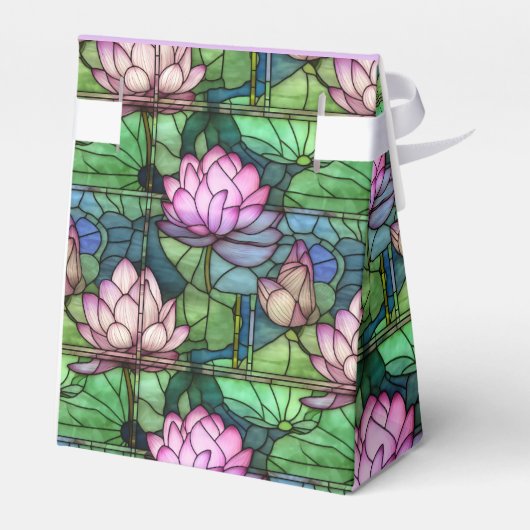 Glas in lood Lotus Tent-stijl Favor Boxes Bedankdoosjes (Achterkant)