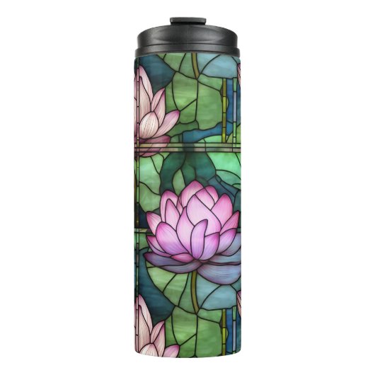 Glas in lood Lotus Thermische Tumbler Thermosbeker (Voorkant)