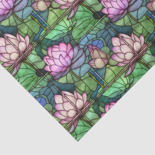 Glas in lood Lotus Tissue Paper Tissuepapier (Detail)