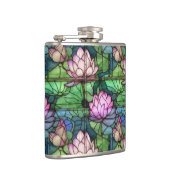 Glas in lood Lotus Vinyl Verpakte kolf Heupfles (Rechts)