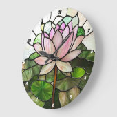 Glas in lood lotusbloem grote klok (Hoek)