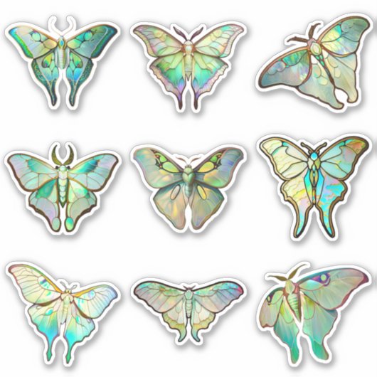 Glas in lood Luna Moths Sticker (Voorkant)