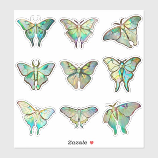 Glas in lood Luna Moths Sticker (Vel)