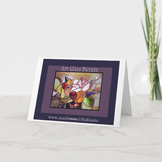 Glas in lood Luxe Flower Wenskaart Feestdagen Kaart (Achterkant)