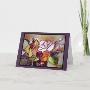 Glas in lood Luxe Flower Wenskaart Feestdagen Kaart