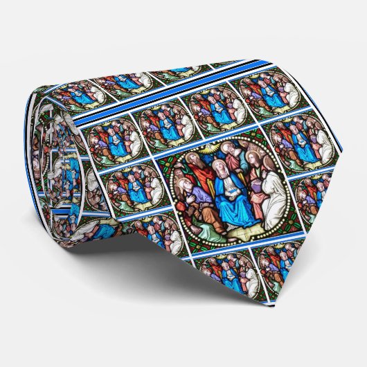 Glas in lood Maagd Maria Heilige Geest Apostelen Stropdas (Opgerold)