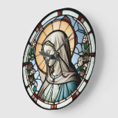 Glas in lood Maagd Mary Design Clock Grote Klok (Hoek)
