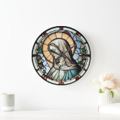 Glas in lood Maagd Mary Design Clock Grote Klok (Huis)