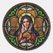 Glas in lood Maagd Mary Heart Envelope Ronde Sticker (Voorkant)