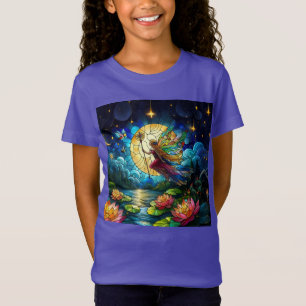 Glas-in-lood Maanlicht Vlucht Fee T-shirt