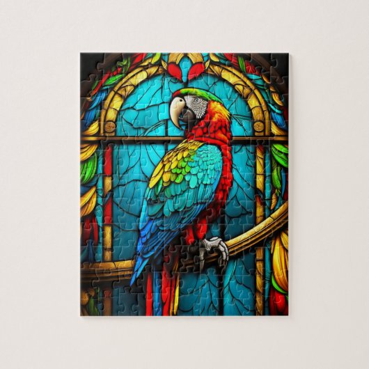 Glas in lood Macaw Legpuzzel (Verticaal)
