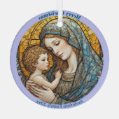 Glas-in-lood Madonna en Kind Kerst Ornament (Achterkant)