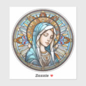 Glas in lood Madonna Ronde Auto Decal Sticker (Vel)