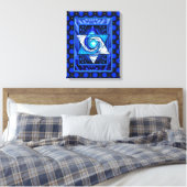 Glas in lood Magen David Quilt Canvas Afdruk (Insitu (Slaapkamer))