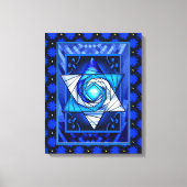 Glas in lood Magen David Quilt Canvas Afdruk (Voorkant)