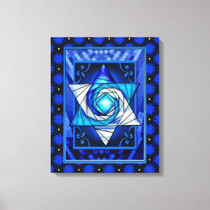 Glas in lood Magen David Quilt Canvas Afdruk