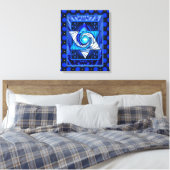 Glas in lood Magen David Quilt Canvas Afdruk (Insitu (Slaapkamer))